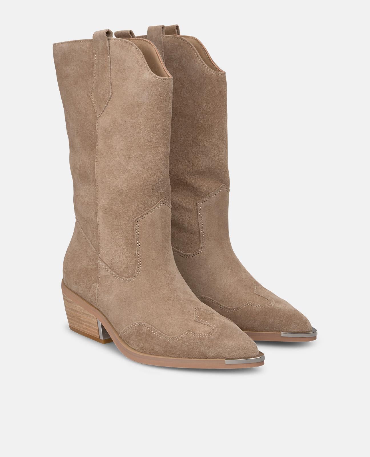 alma-en-pena-half-cowboy-boot-damen-stiefelette-vison-4-5-cm-ohne-rei-verschluss image 2