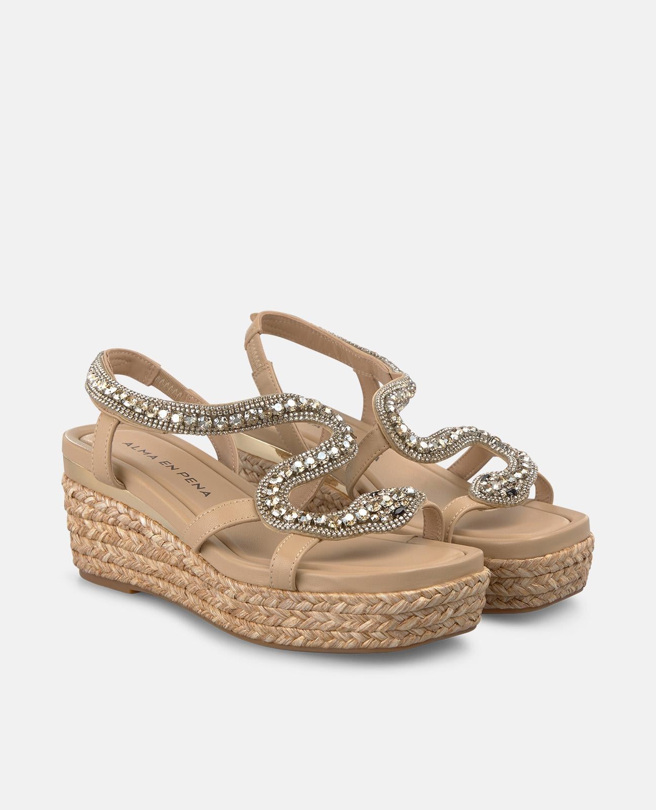 alma-en-pena-alfa-63059-espadrilles-keil-mit-snake-arena-7-5-cm image 2