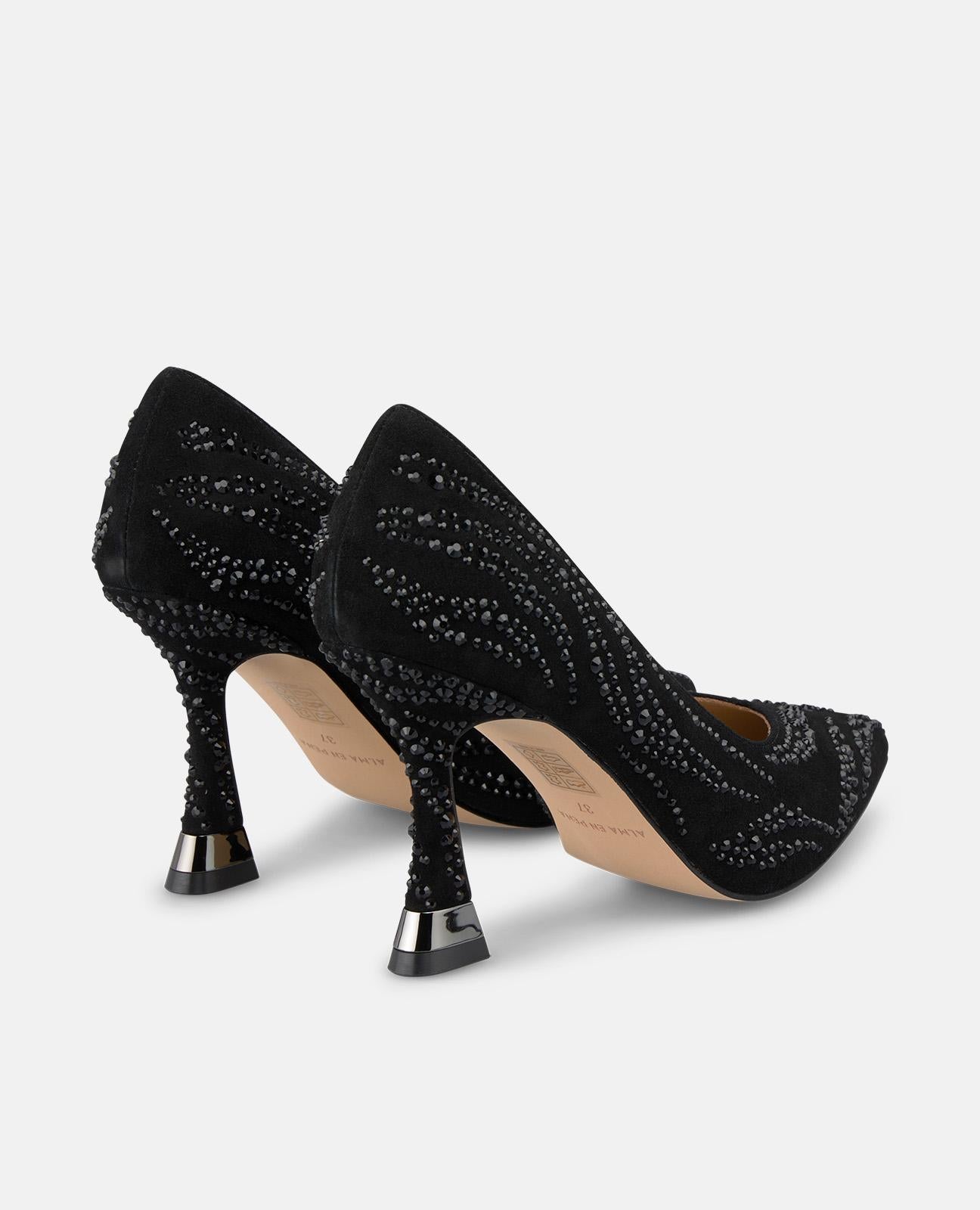 alma-en-pena-high-shoe-with-rhinestone-detail-pumps-schwarz-9-cm image 3