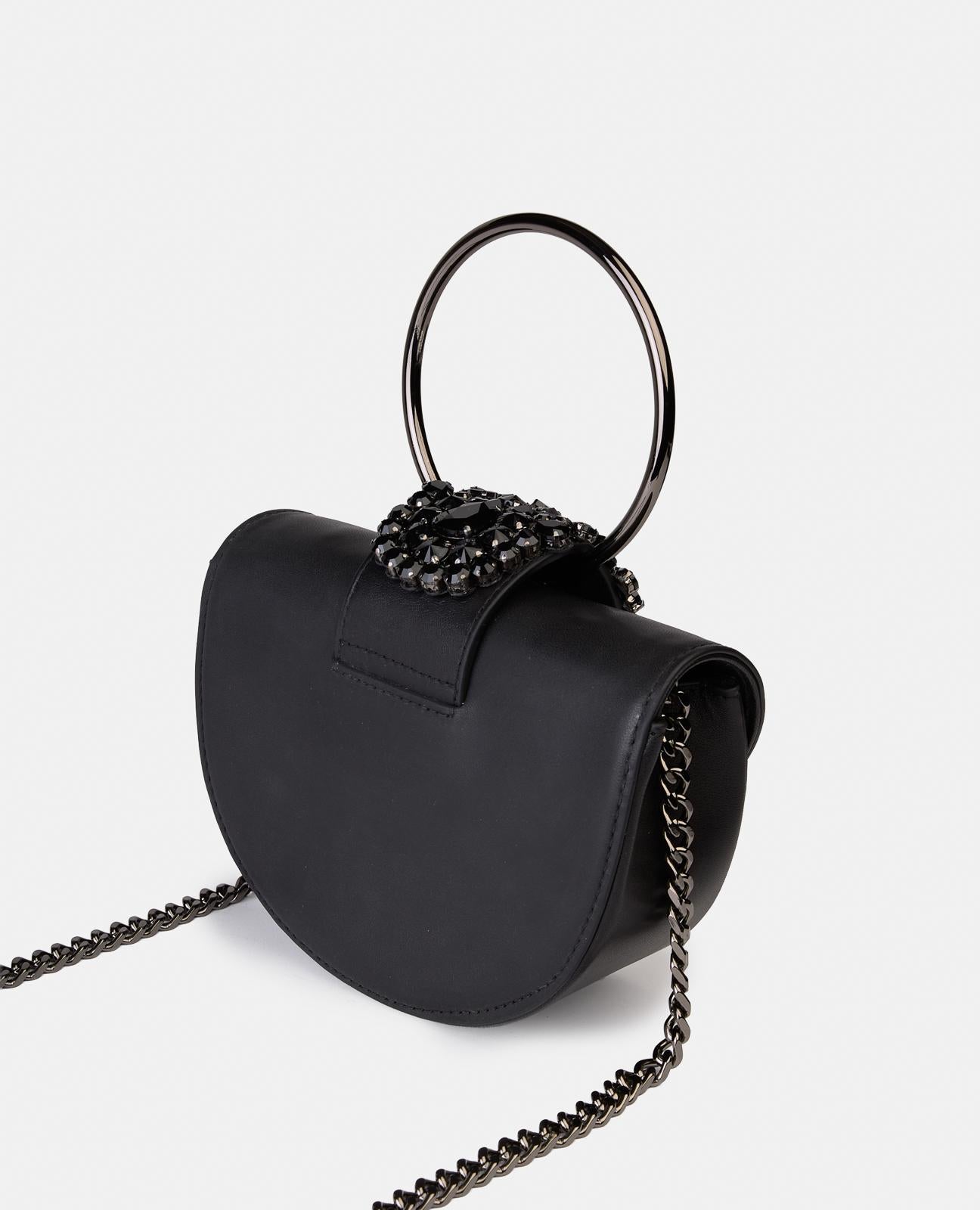 alma-en-pena-half-moon-bag-schwarz-leder-mit-schmuck image 2