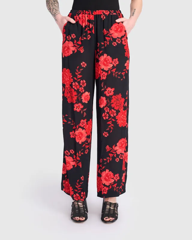 alembika-anko-gerade-hose-black-red-peony-viskose image 1