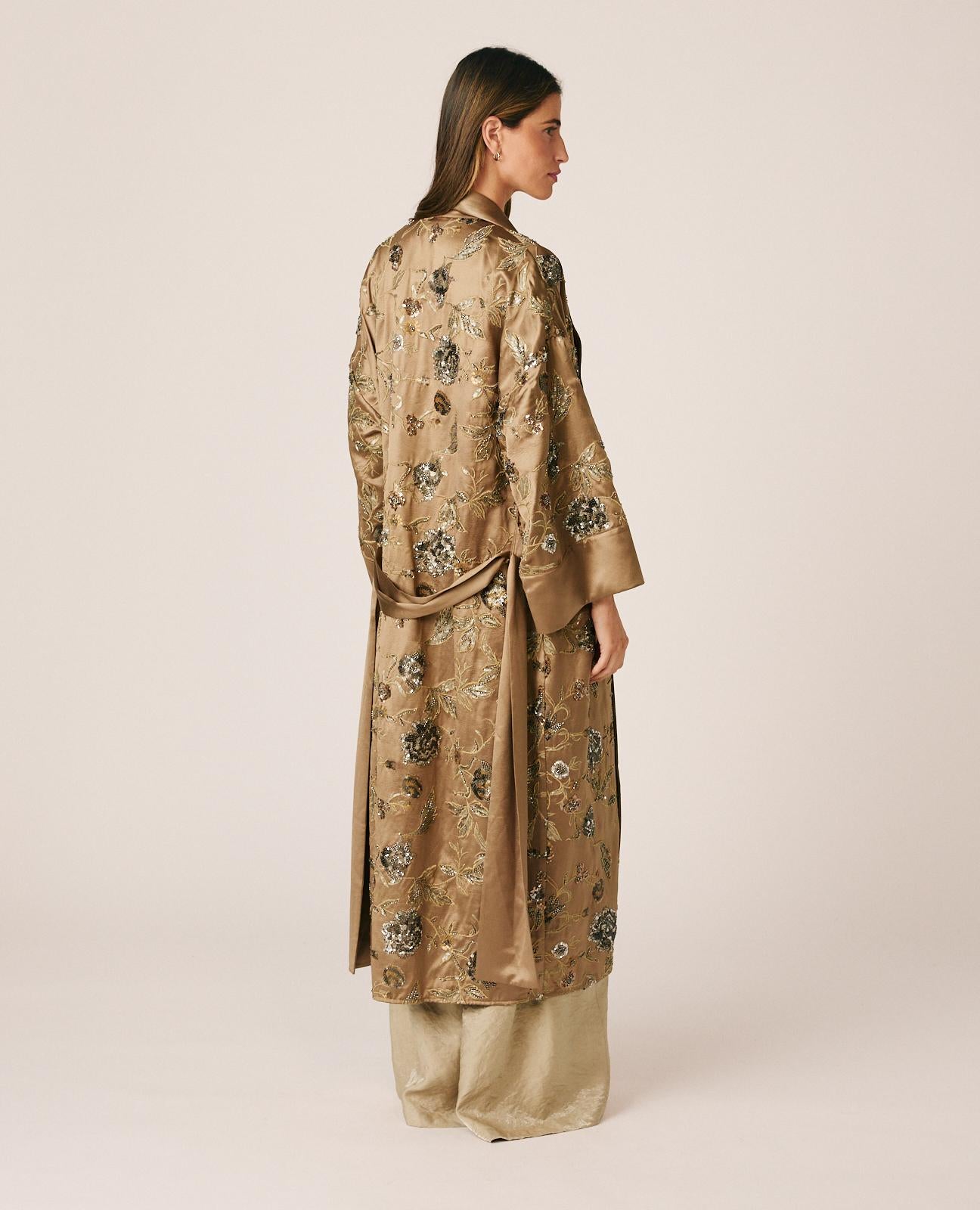 alma-en-pena-satin-kaftan-mink-mit-pailletten image 8