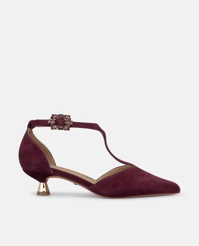 alma-en-pena-suede-pumps-bordeaux-mit-schnuller-riemen-4-cm-kitten-heel image 1