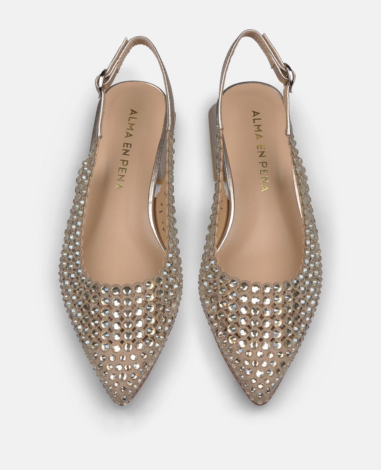 alma-en-pena-flat-shoe-details-damen-ballerina-bronze-strass-2-cm image 4
