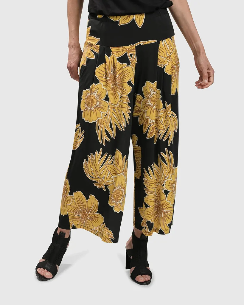 alembika-luau-palazzo-pants-gold-weite-hose-floral image 1