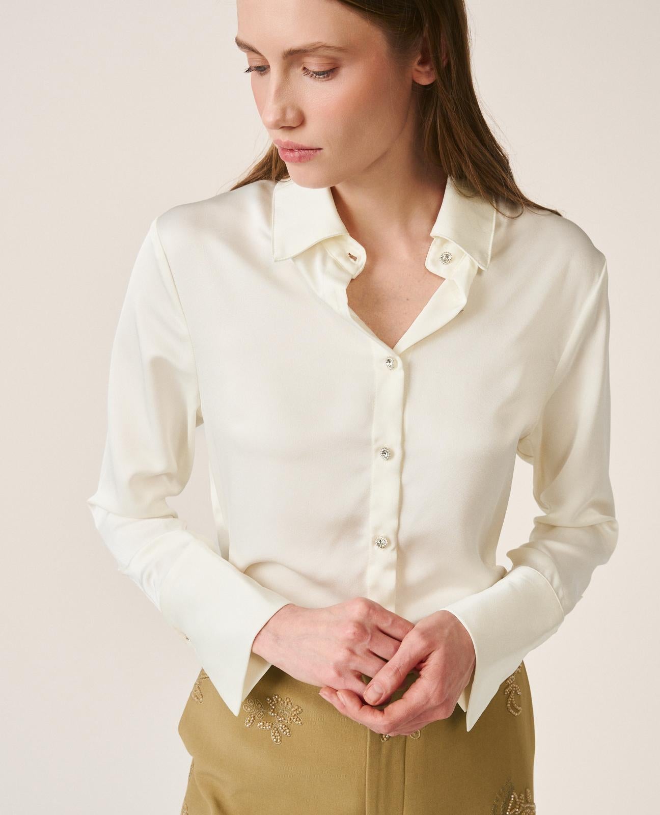 alma-en-pena-satinbluse-slim-fit-wei image 3