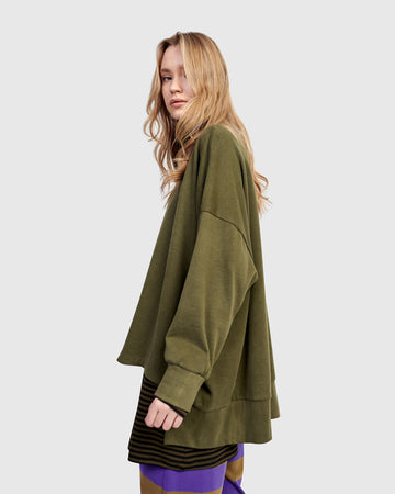 alembika-urban-kasbah-crewneck-top-olive-oversize-tunika image 4