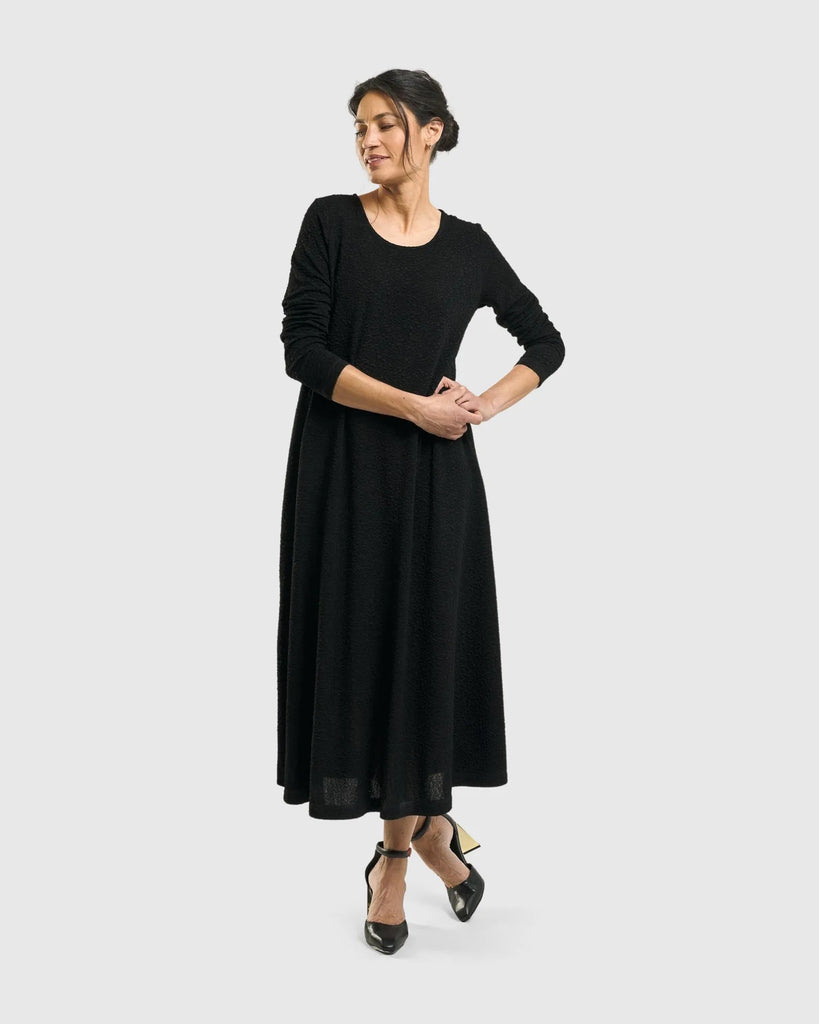 alembika-sabrina-a-linie-kleid-schwarz-jacquard image 1