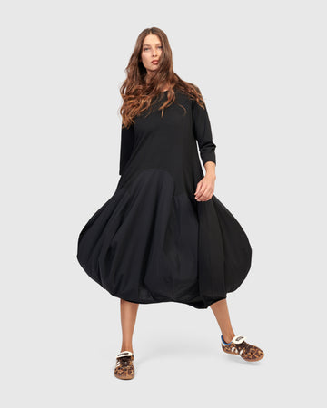 alembika-tekbika-phoebe-crew-cocoon-dress-black-midikleid image 3