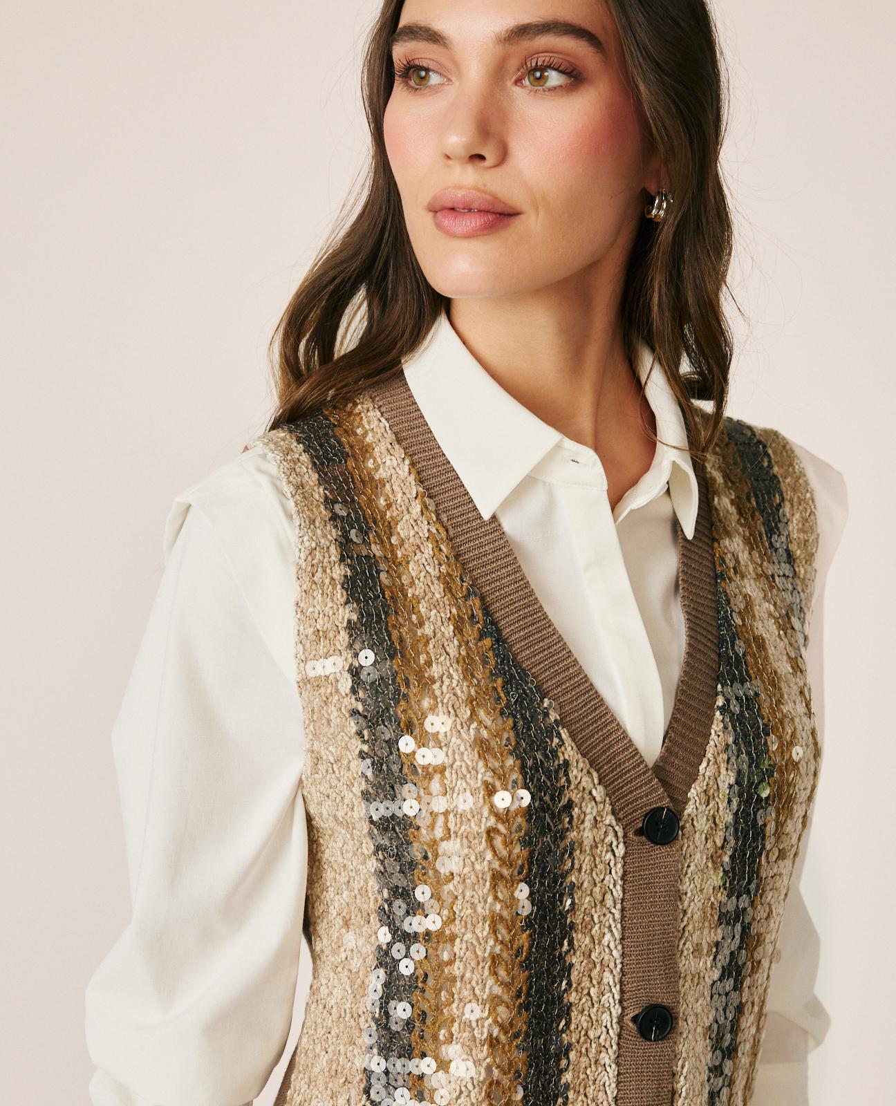 alma-en-pena-sewn-vest-with-sequins-strickweste-mit-streifen-und-pailletten-in-b image 5