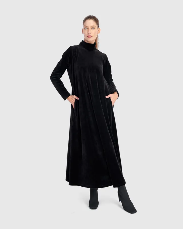 alembika-everyday-velvet-maxikleid-schwarz image 1