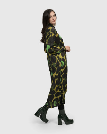alembika-olive-martini-shirt-dress-emerald-crinkle-satin-hemdkleid image 4