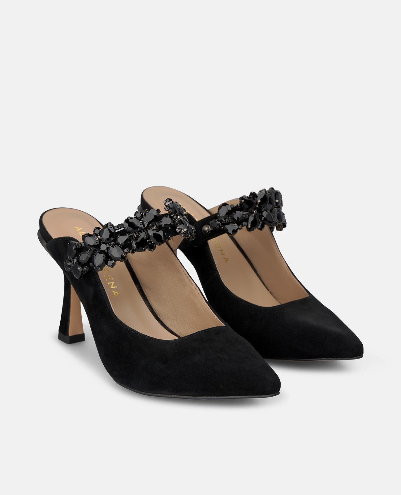 alma-en-pena-suede-sling-heels-wildleder-pumps-schwarz-8-cm image 2
