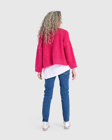 alembika-teddy-boucle-cardigan-fuchsia image 7