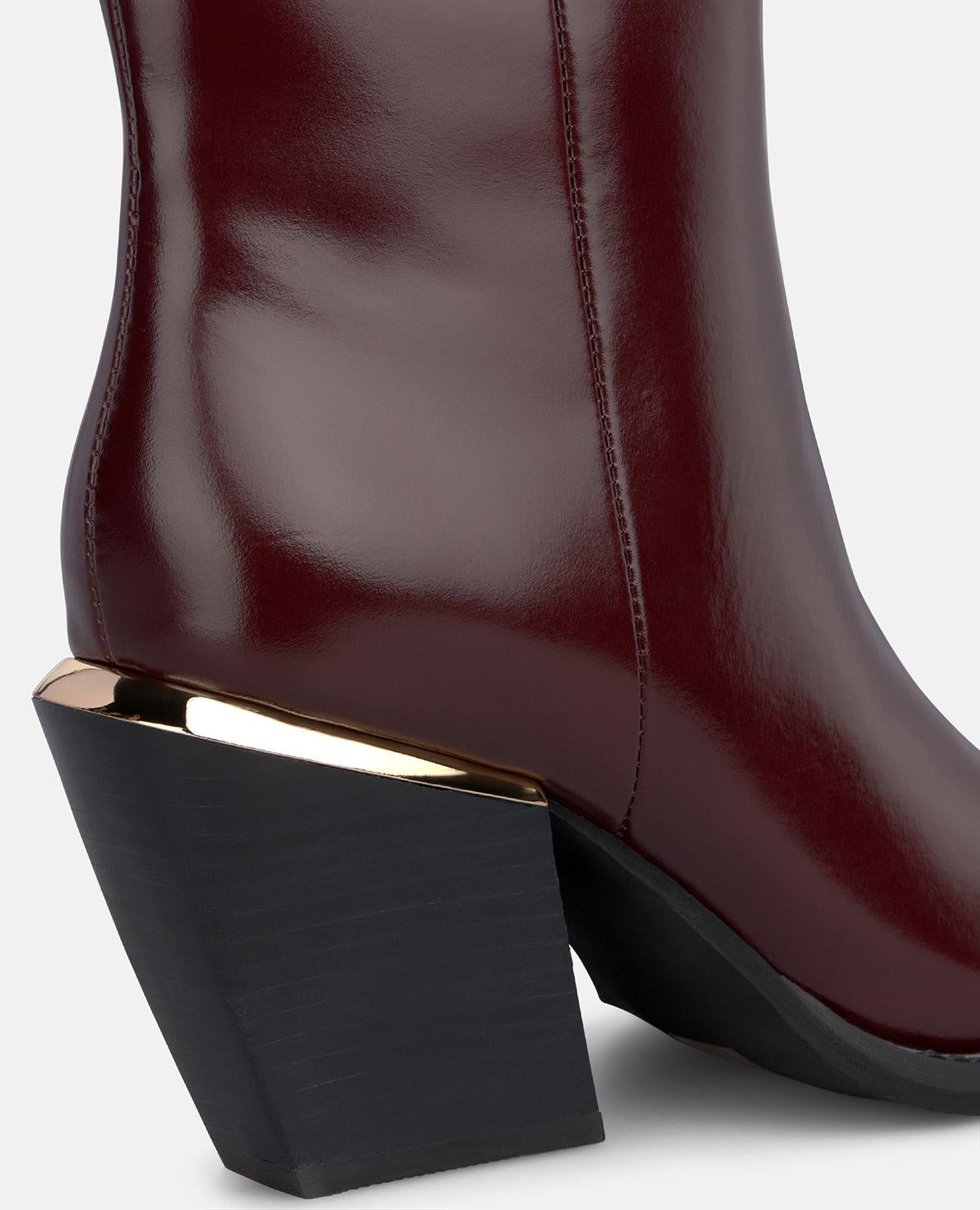 alma-en-pena-stiefelette-bordeaux-metallic-leder-blockabsatz-8-cm image 4