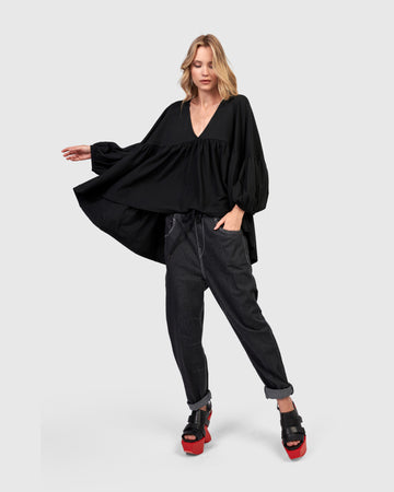 alembika-urban-trapeze-puff-top-black-top image 8