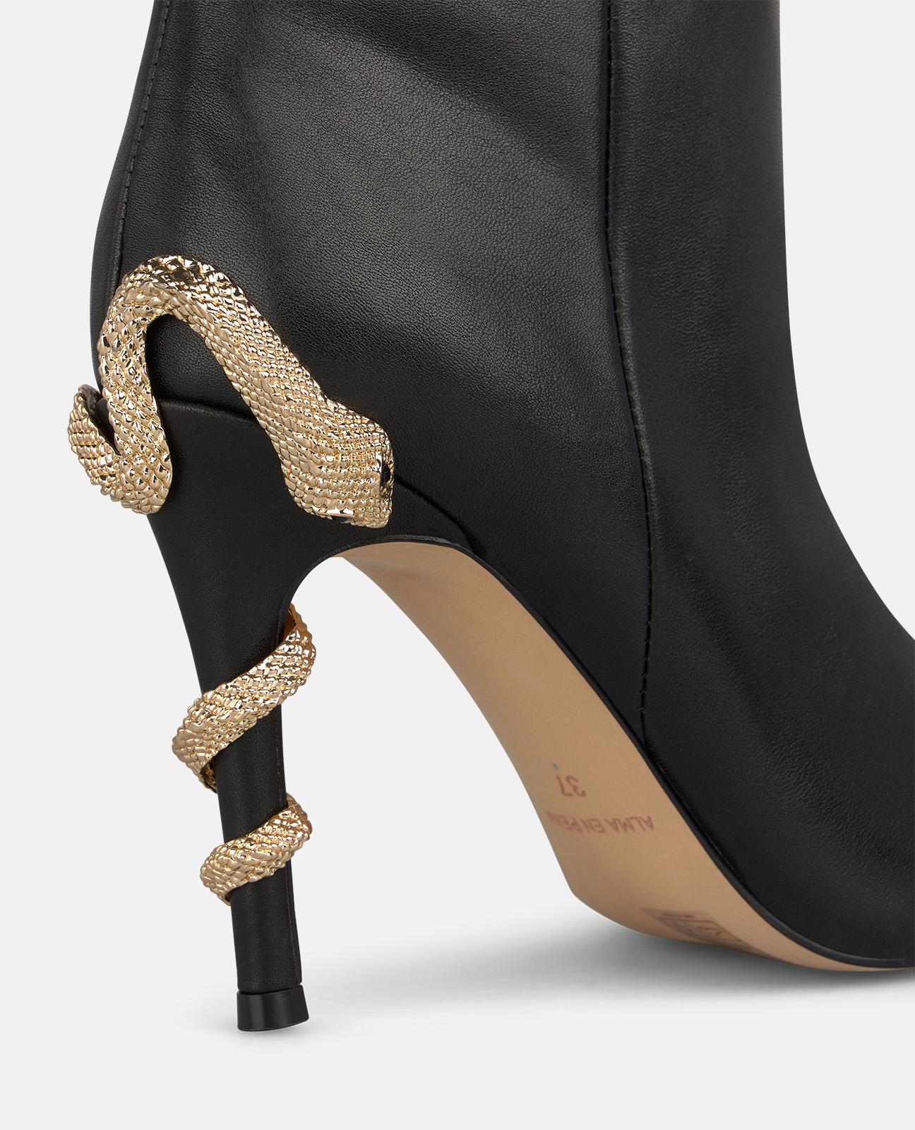 alma-en-pena-nappa-stiefel-mit-schlangenprint-hohe-stiefel-schwarz-10-cm-trichte image 4