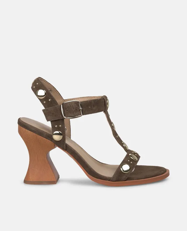 alma-en-pena-t-strap-sandals-with-round-studs-sandalette-braun-8-cm-blockabsatz image 1