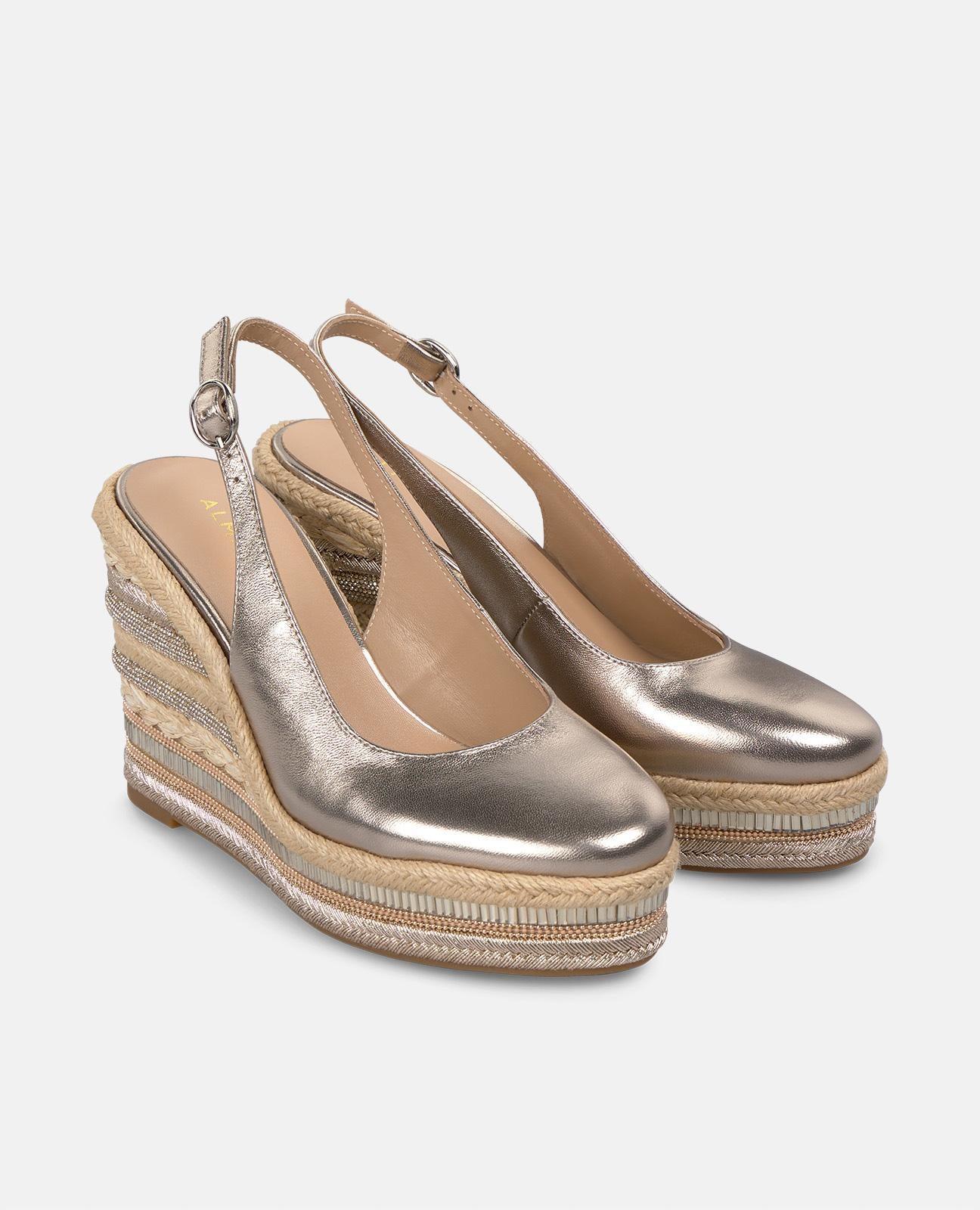 alma-en-pena-keilpumps-bronze-geflochten-9-8-cm-strass-absatz image 2