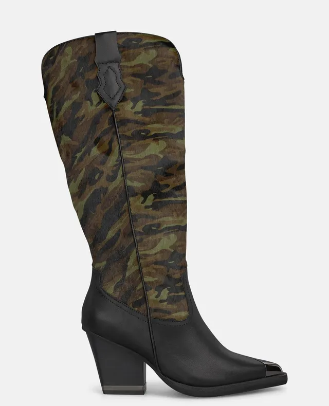 alma-en-pena-stiefeletten-mit-print-spitzer-zeh-8-5-cm-absatz-19-cm-schaft image 1