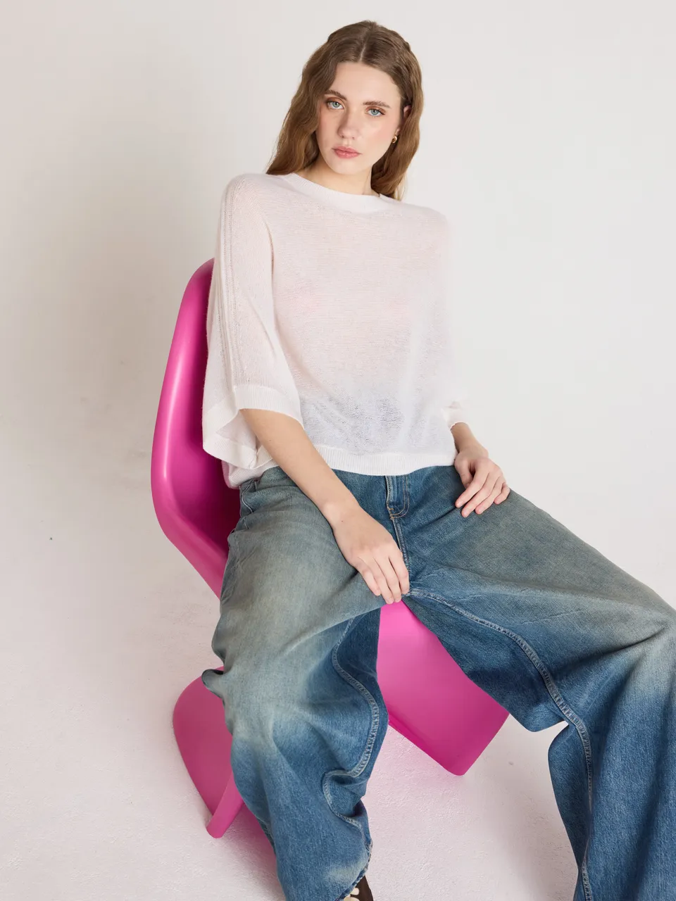 absolut-benedicta-damen-pullover-kaschmir-rundhals-oversize-fledermaus-wei image 1