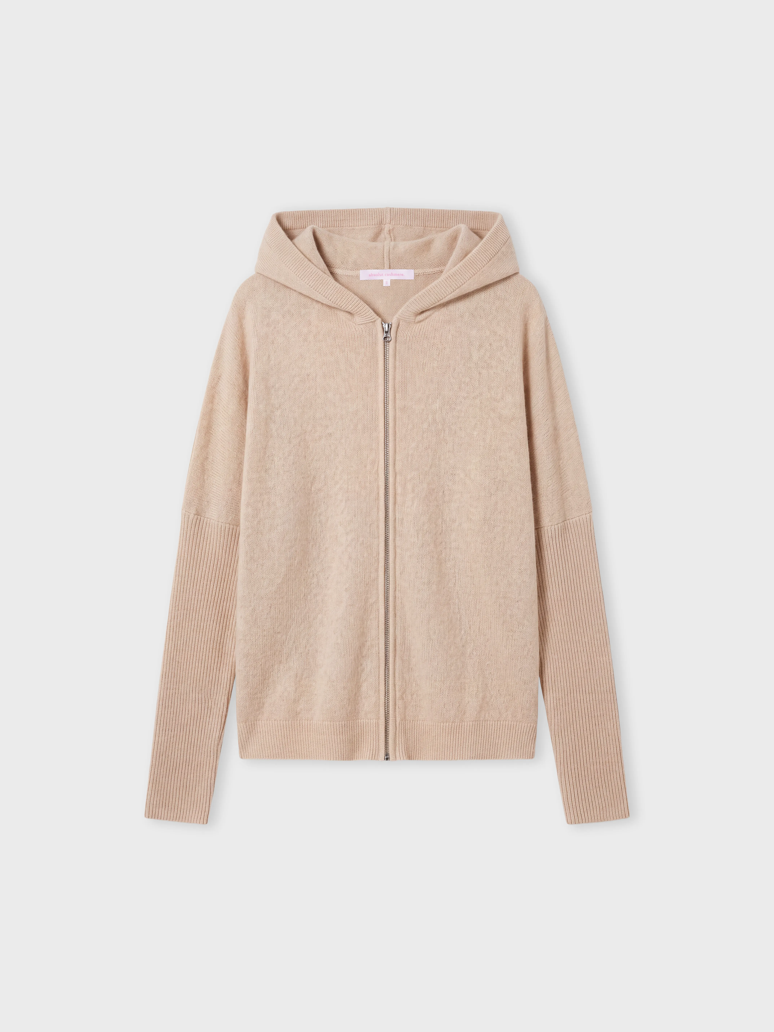 absolut-opale-poncho-cardigan-damen-kapuze-rei-verschluss-100-kaschmir-beige image 1