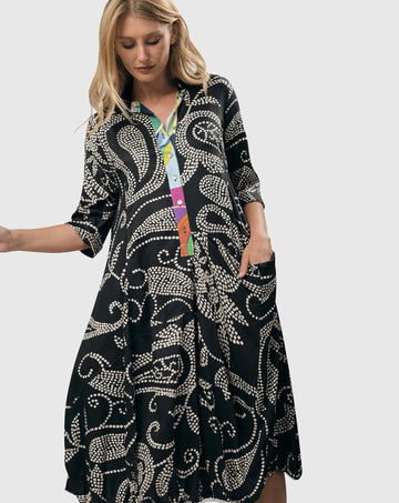 alembika-paisley-wonderful-dress-black-ivory image 2