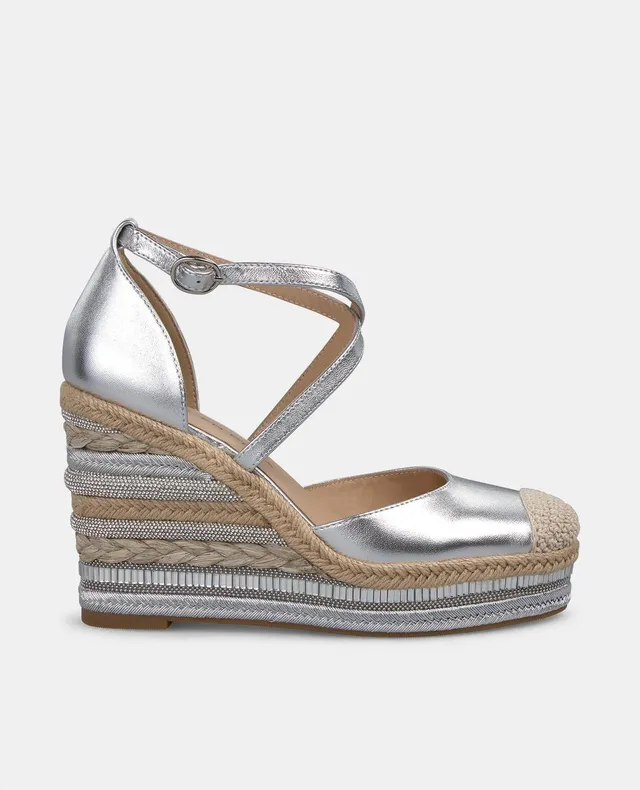 alma-en-pena-wedge-keilsandalette-silber-mit-flecht-details-9-8-cm image 1
