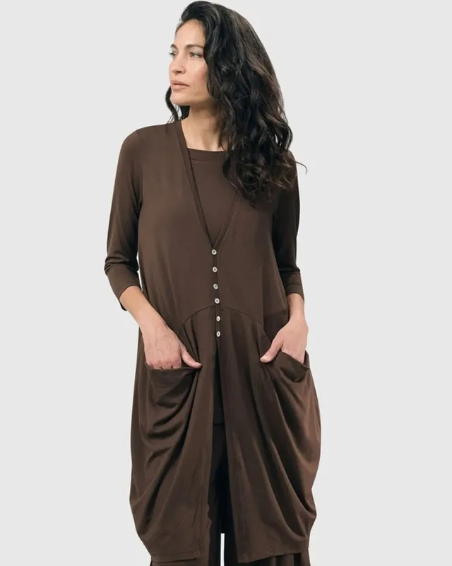 alembika-essential-draped-cocoon-jacke-coffee image 1