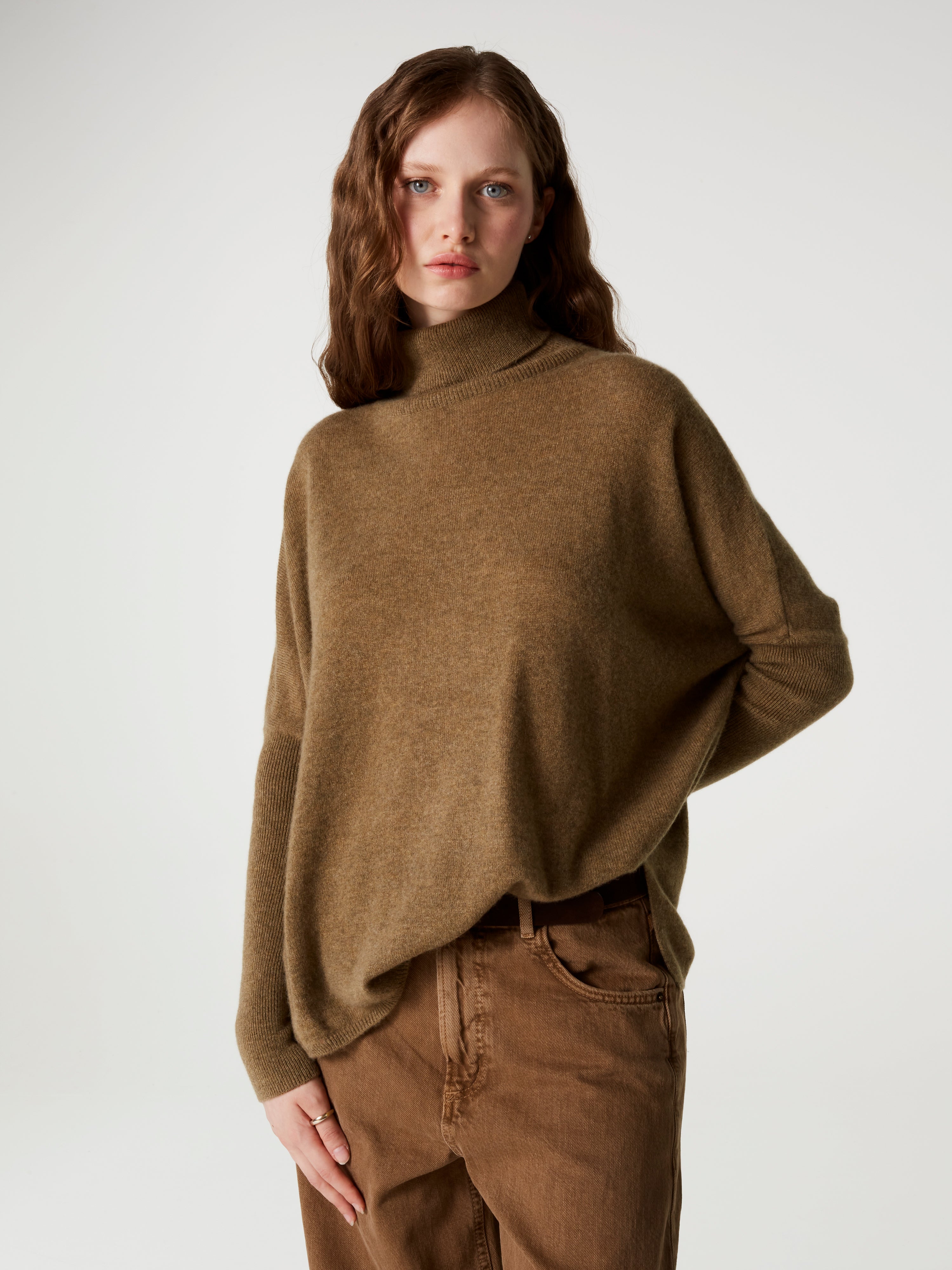 absolut-clara-damen-kaschmir-poncho-pullover-bronze image 2