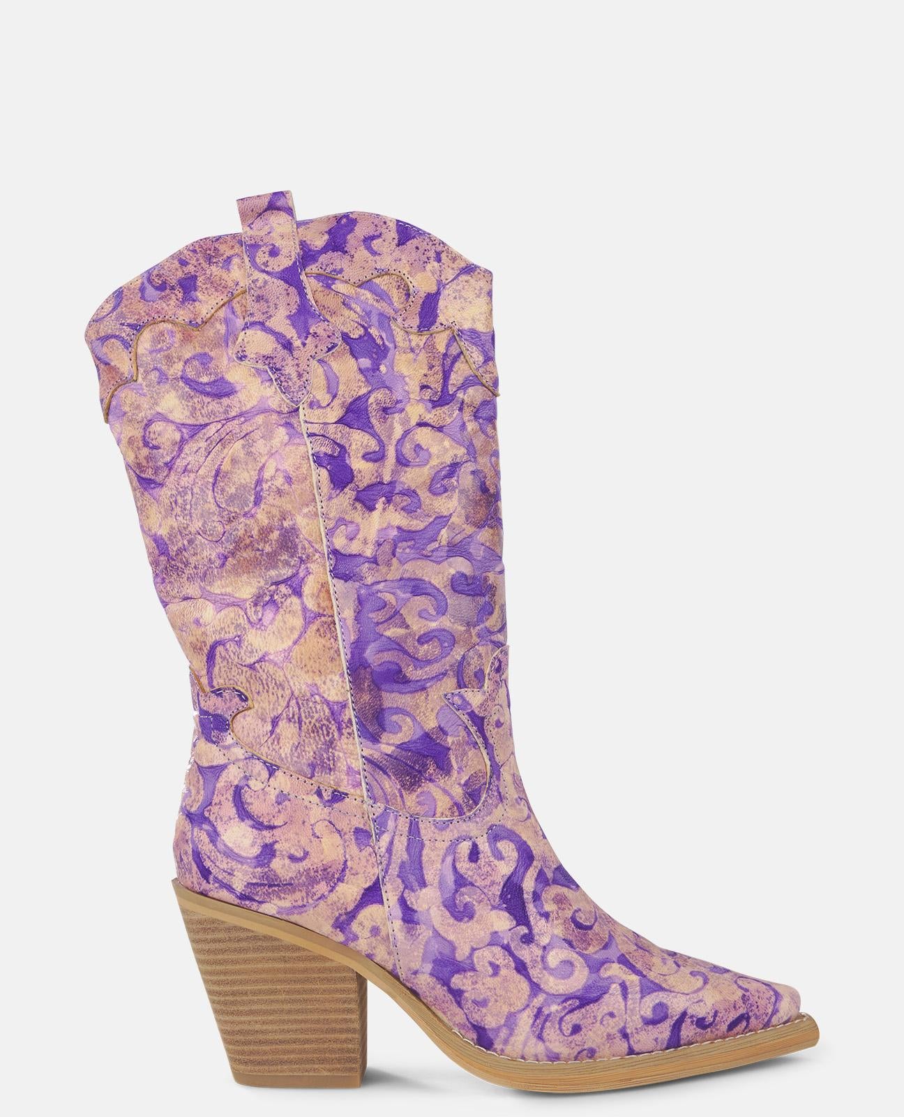 alma-en-pena-embroidered-half-boot-lila-stiefel-mit-stickerei-8-cm-absatz image 1