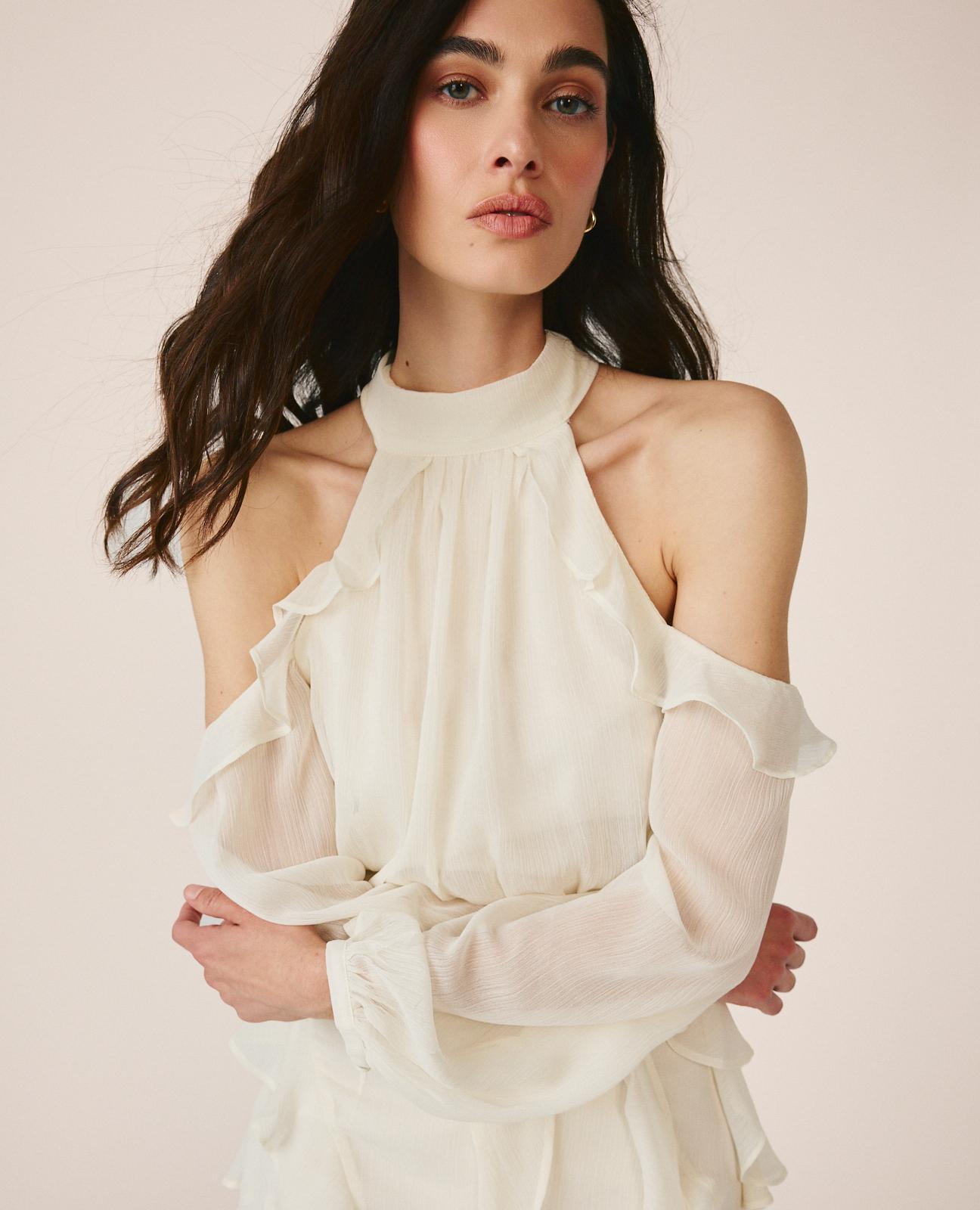 alma-en-pena-neckholder-minikleid-wei-es-chiffonkleid image 5