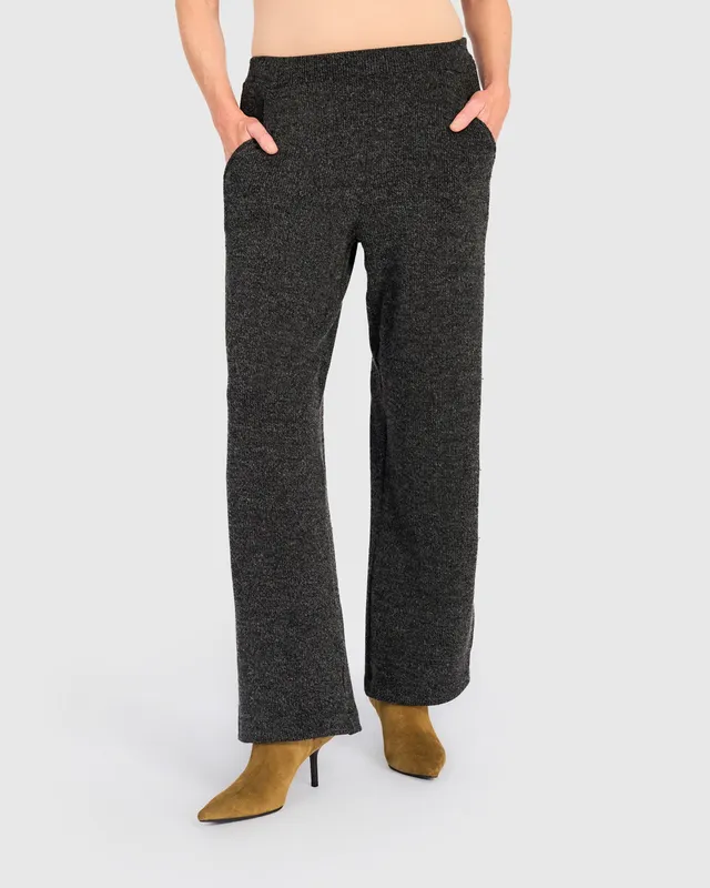 alembika-urban-marl-knit-straight-pants-shadow-gerade-fleece-hose image 1