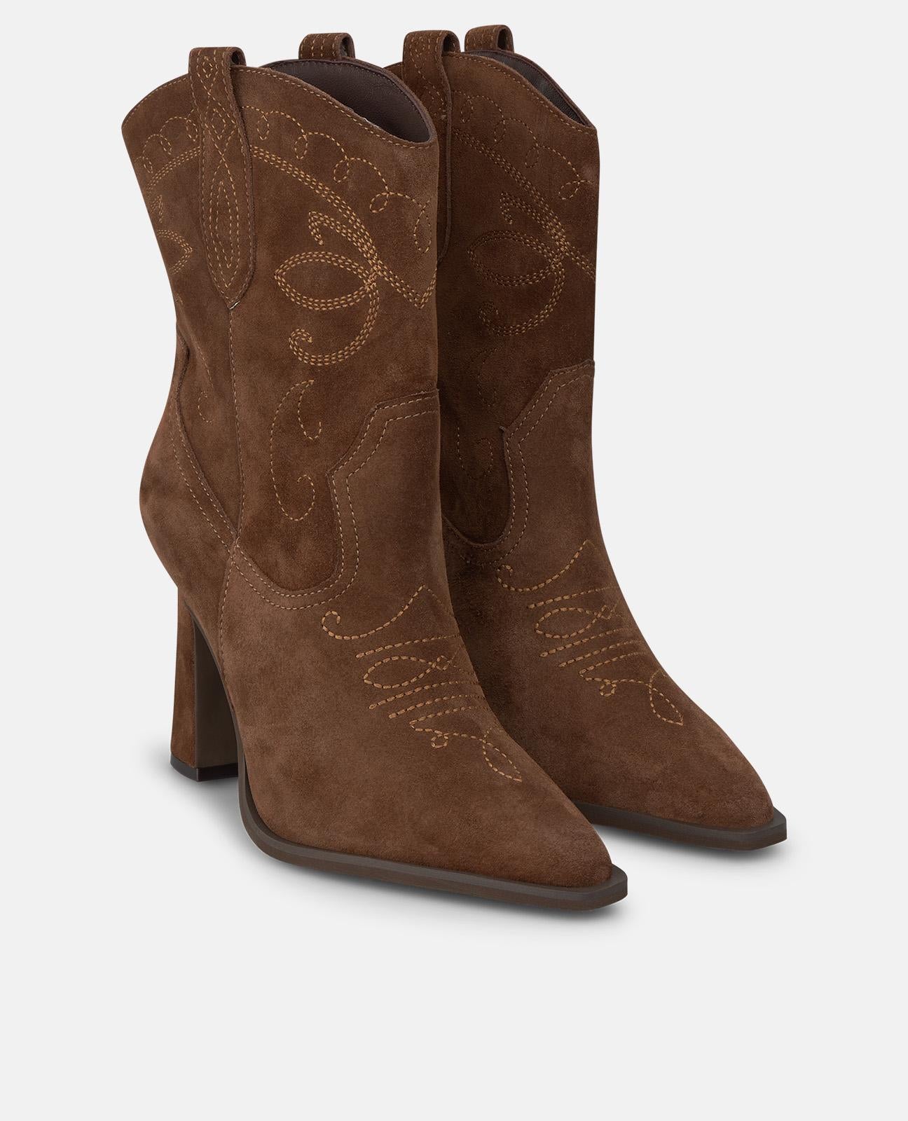 alma-en-pena-leather-cowboy-boots-camel-9-cm-blockabsatz image 2