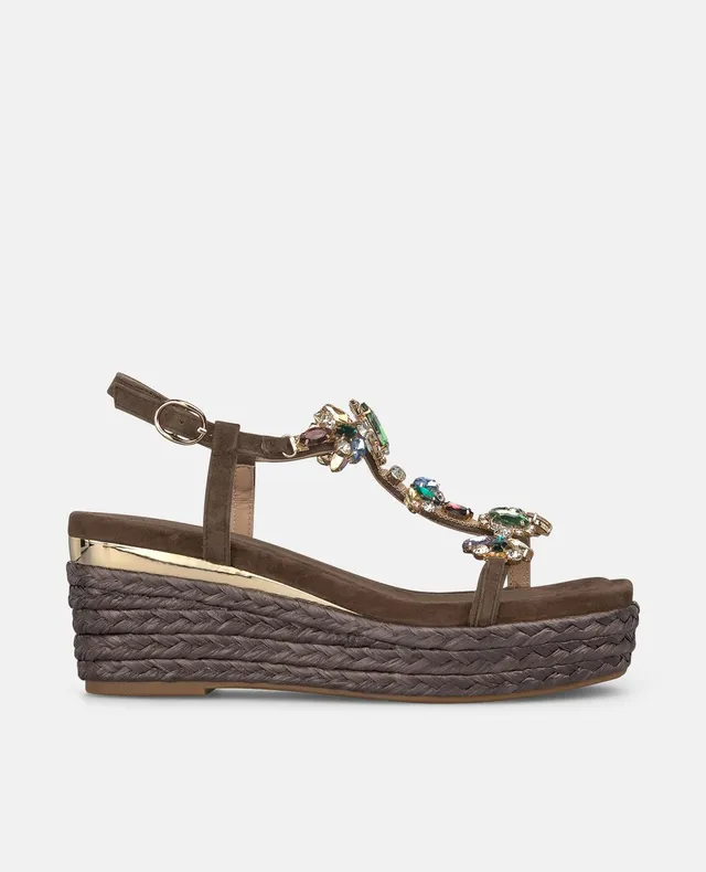 alma-en-pena-espadrilles-keilpantoletten-braun-mit-strass-kreis-7-5-cm image 1