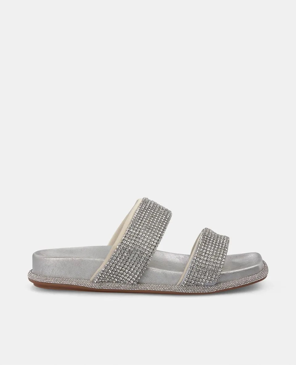 alma-en-pena-flache-sandale-gepolsterte-riemen-strass-2-cm-silber image 1