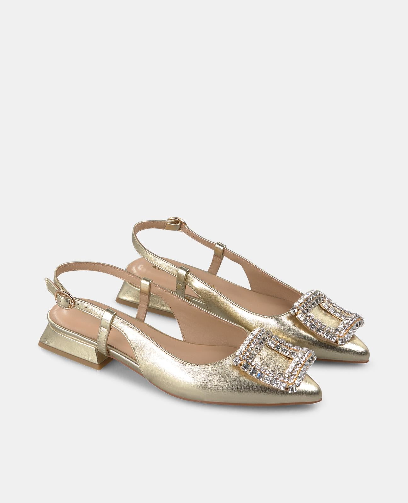 alma-en-pena-flat-brogue-shoe-flache-schuhe-gold-spitz-2-cm image 2