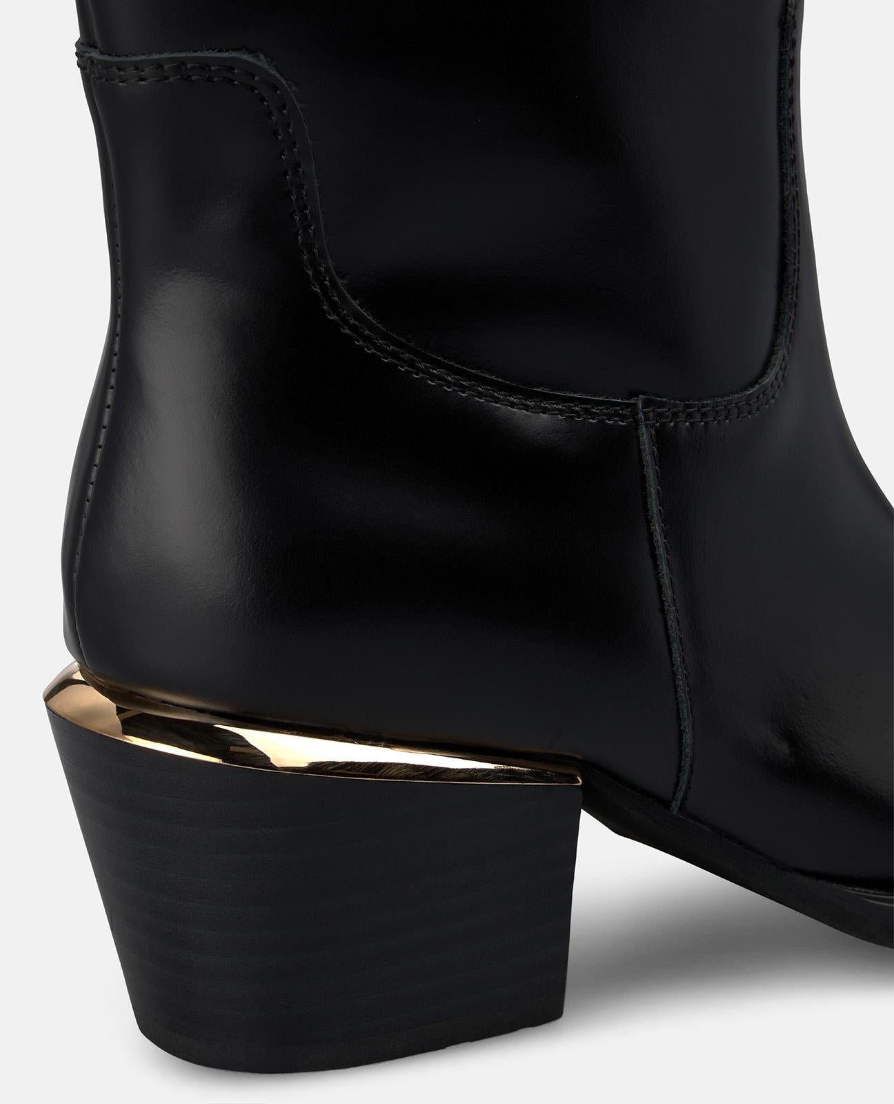 alma-en-pena-nappa-lederstiefel-mit-schnalle-schwarz image 4