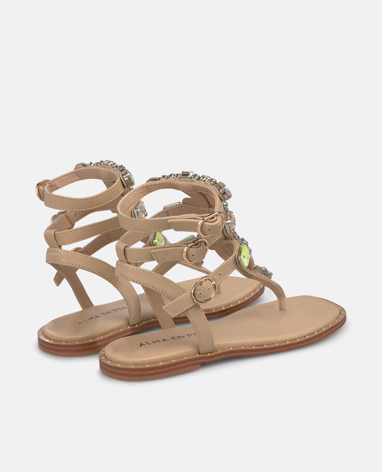 alma-en-pena-griechische-sandalen-mit-schmucksteinen-sand-1-cm image 3