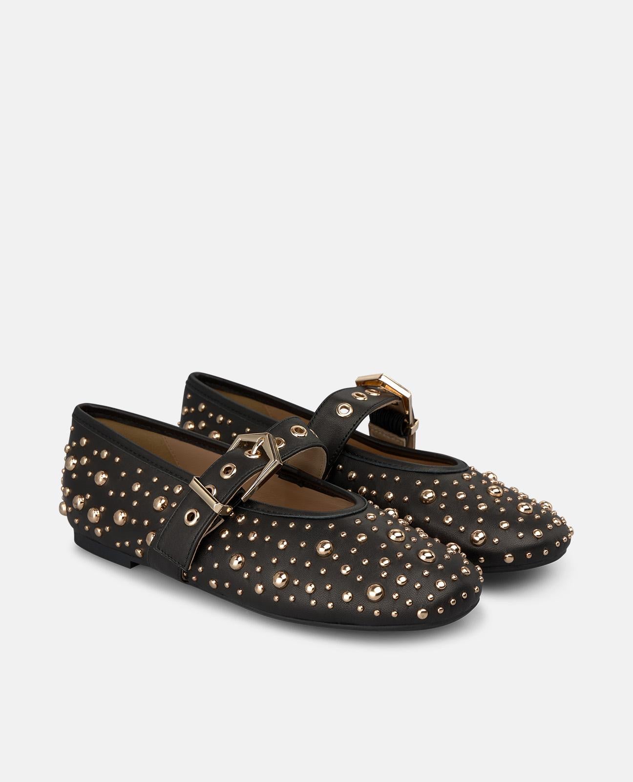 alma-en-pena-ballerinas-nappa-schwarz-nieten image 2