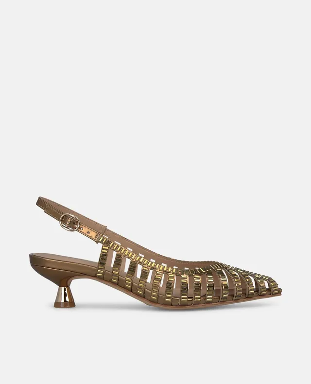 alma-en-pena-slingback-kitten-heel-4-5-cm-mit-strass-bronze image 1