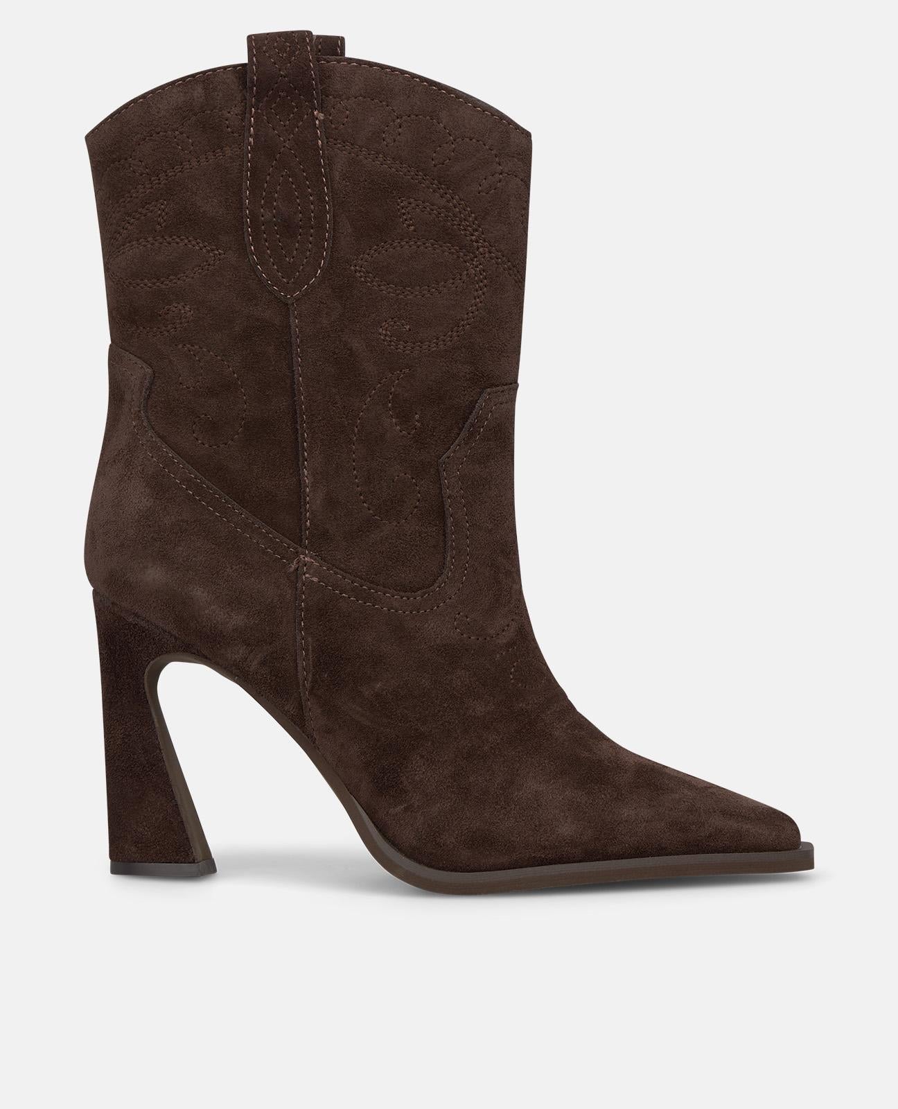 alma-en-pena-leather-cowboy-boots-bootie-braun-9-cm image 2