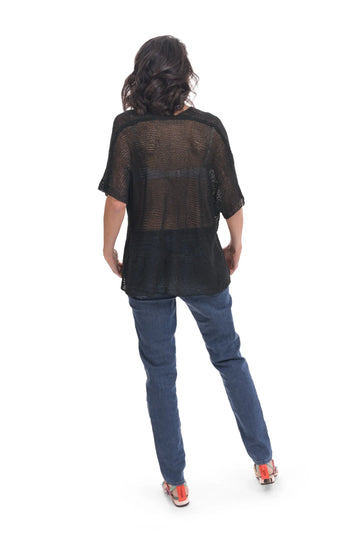 alembika-luxe-cardigan-schwarz-kurzarm-strickjacke image 6