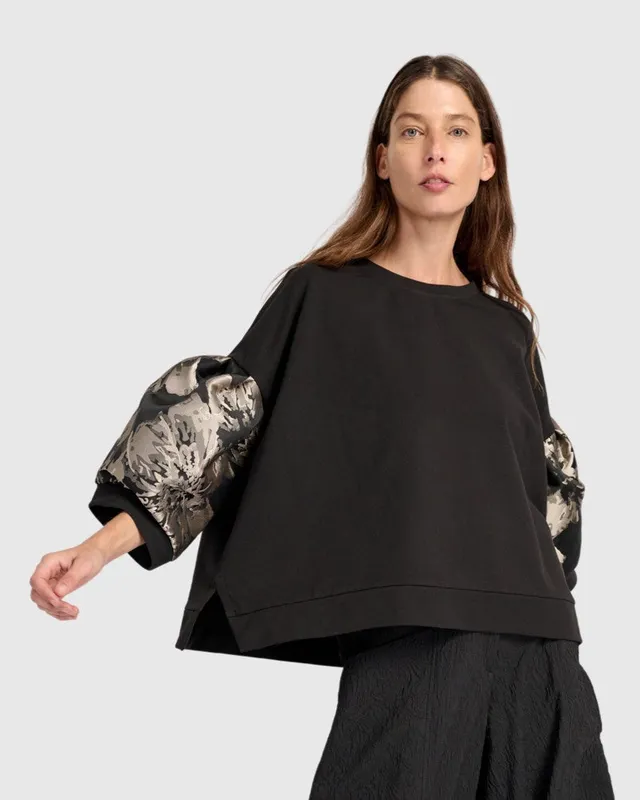 alembika-reverie-puff-sleeve-top-damen-oberteil-floral image 1
