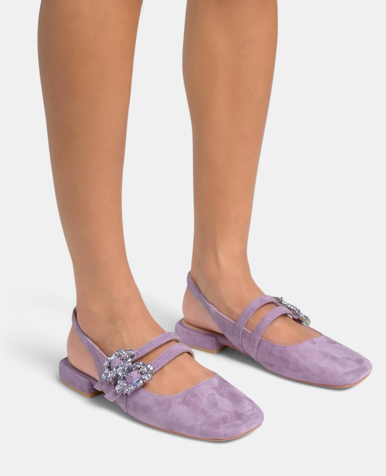 alma-en-pena-ballerinas-flach-violett-strass-schnallen-2-cm image 4