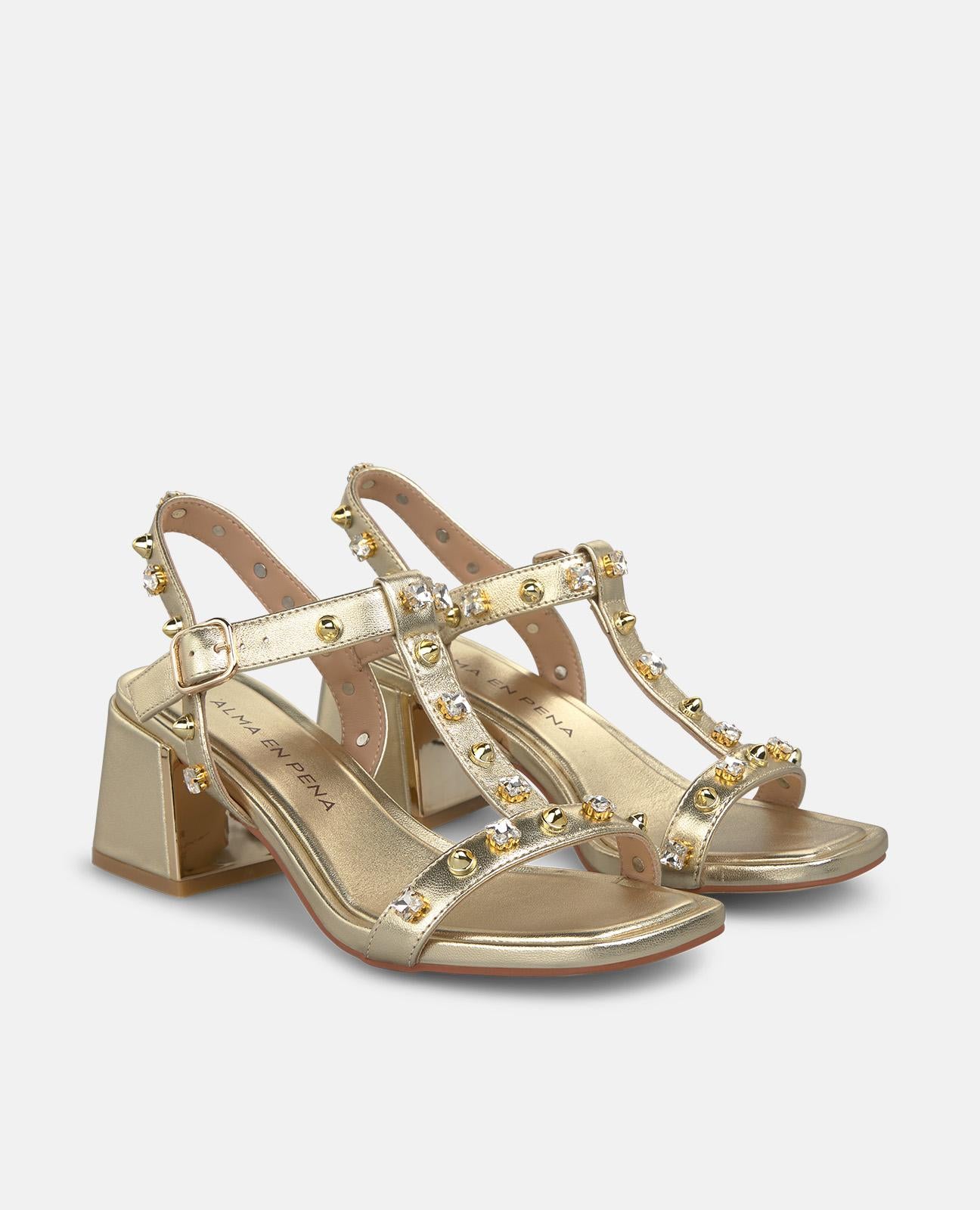 alma-en-pena-alfa-62498-metallic-riemchensandale-mit-strass-gold-6-cm image 2