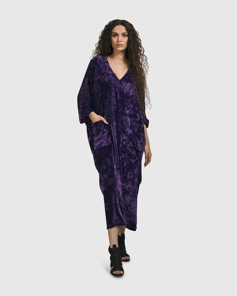 alembika-valentina-velvet-muumuu-kleid-purple image 1