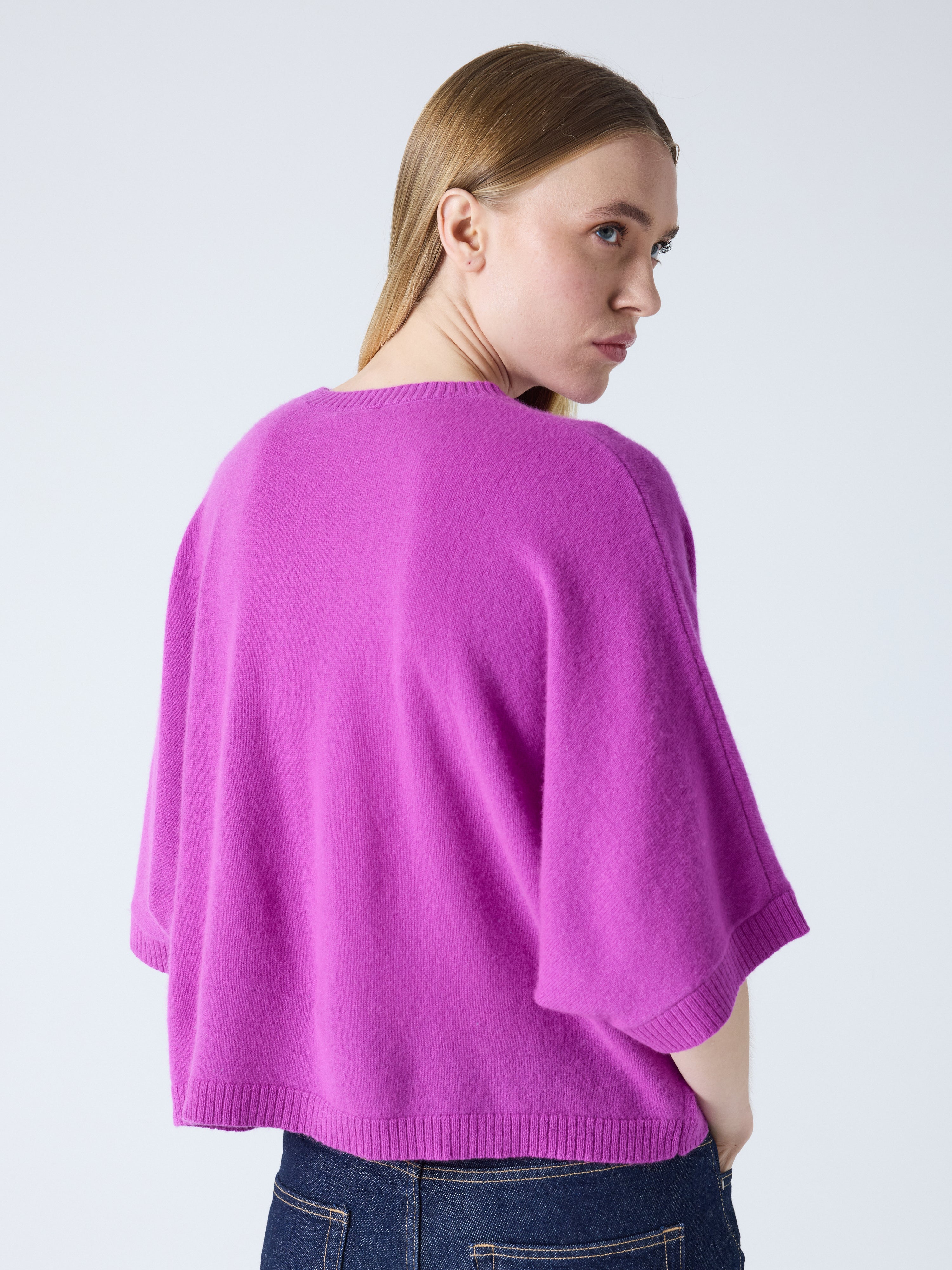 absolut-bettina-kaschmir-poncho-pullover-damen-rundhals-purple-neon image 6