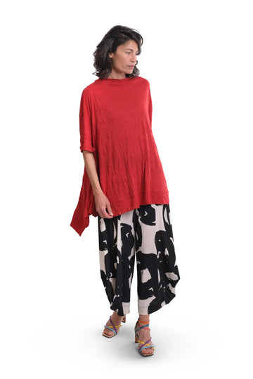 alembika-haven-crinkle-trapeze-top-rot-a-linien-top image 2