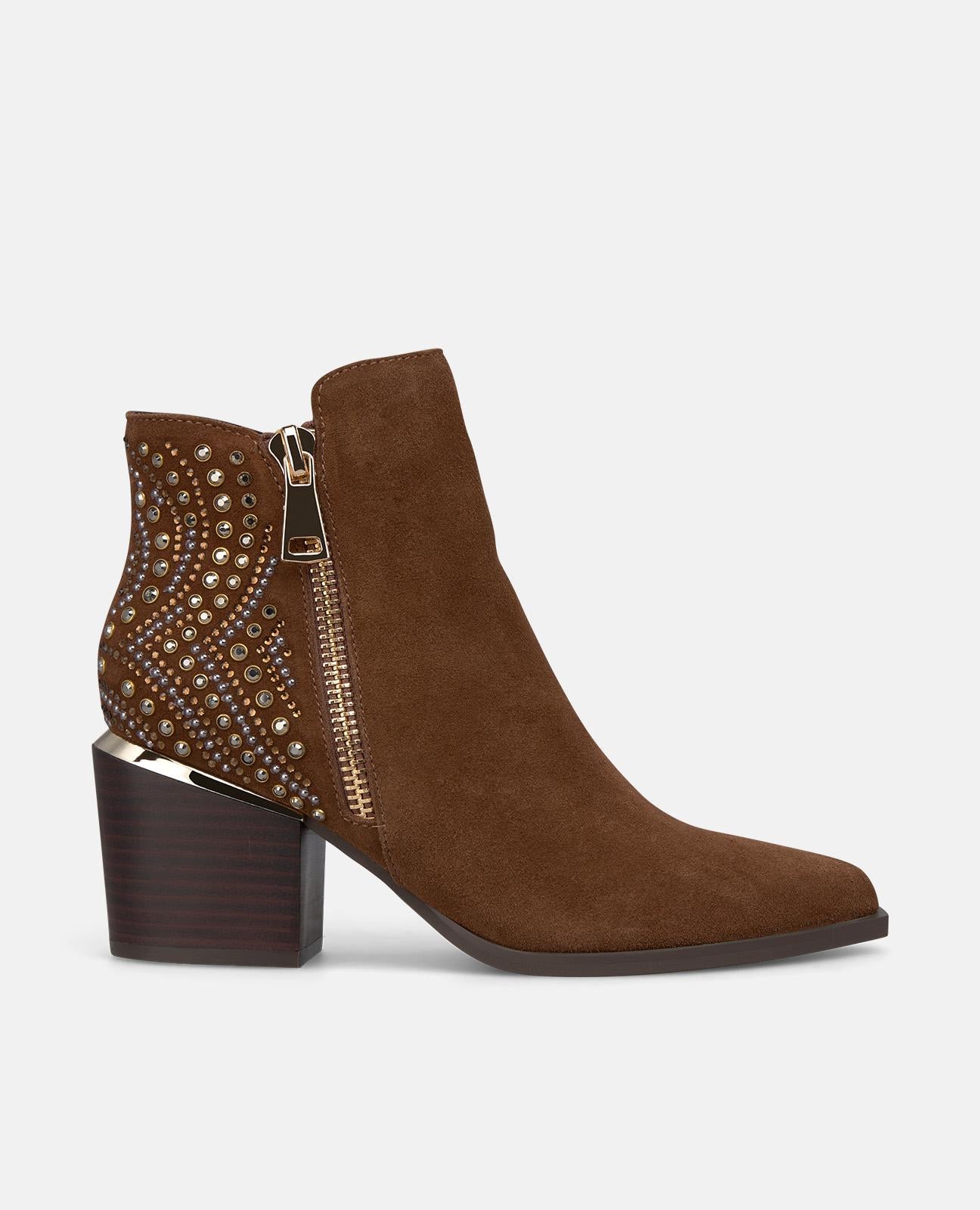alma-en-pena-stiefeletten-mit-nieten-und-strass-camel-7-3-cm image 2